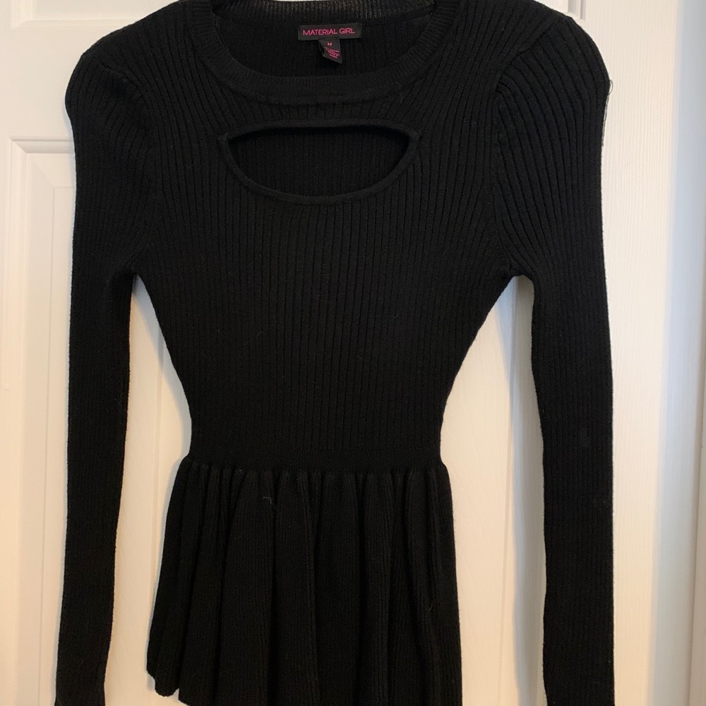 Black peplum sweater